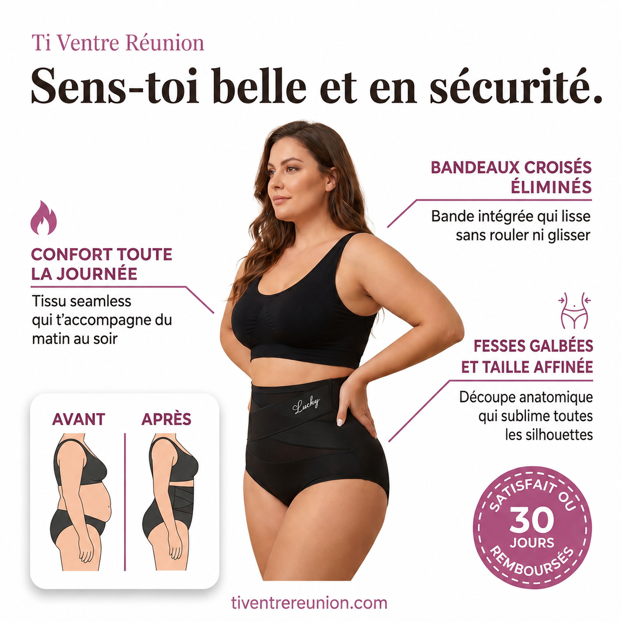 Slip gainant taille haute — maintien du ventre